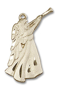 Trumpeting Guardian Angel Pendant - 14kt Gold 7/8 x 1/2 4240 Trumpeting Guardian Angel Pendant - 14kt Gold 7/8 x 1/2 4240