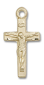 Simple Crucifix Pendant - 14kt Gold 5/8 x 1/4 5417 Simple Crucifix Pendant - 14kt Gold 5/8 x 1/4 5417
