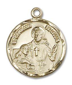 St Camillus de Lellis Medal - 14kt Gold 7/8 x 3/4 Round Pendant 5425 St Camillus de Lellis Medal - 14kt Gold 7/8 x 3/4 Round Pendant 5425