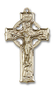 Extra Large Celtic Crucifix Pendant - 14kt Gold 1 3/8 x 3/4 5440 Extra Large Celtic Crucifix Pendant - 14kt Gold 1 3/8 x 3/4 5440