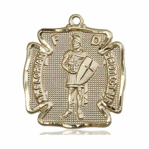 St Florian Fire Department Cross Medal - 14kt Gold Pendant 2 Sizes St Florian Fire Department Cross Medal - 14kt Gold Pendant 2 Sizes