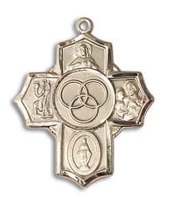 Blended Family 5-Way Medal - 14kt Gold 1 1/4 x 1 Pendant 5710 Blended Family 5-Way Medal - 14kt Gold 1 1/4 x 1 Pendant 5710