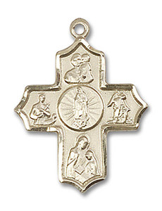 Large Our Lady of Guadalupe Multi-Saint 5-Way Medal - 14kt Gold 1 x 3/4 Pendant 5713SS Large Our Lady of Guadalupe Multi-Saint 5-Way Medal - 14kt Gold 1 x 3/4 Pendant 5713SS