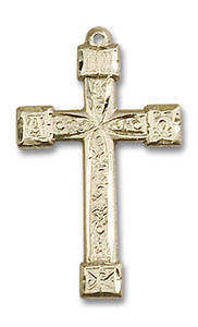 Embellished Large Cross Pendant - 14kt Gold 1 x 5/8 6004 Embellished Large Cross Pendant - 14kt Gold 1 x 5/8 6004
