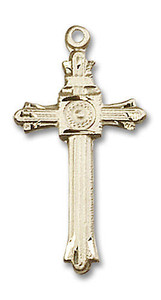 Embellished Large Cross Pendant - 14kt Gold 1 1/8 x 1/2 6005 Embellished Large Cross Pendant - 14kt Gold 1 1/8 x 1/2 6005