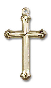 Embellished Large Cross Pendant - 14kt Gold 1 x 5/8 6022 Embellished Large Cross Pendant - 14kt Gold 1 x 5/8 6022