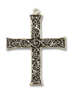 Extra Large Embellished Cross Pendant - 14kt Gold 1 5/8 x 1 1/4 6029 Extra Large Embellished Cross Pendant - 14kt Gold 1 5/8 x 1 1/4 6029