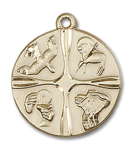 Christian Life Medal - 14kt Gold 3/4 x 3/4 Pendant 6056 Christian Life Medal - 14kt Gold 3/4 x 3/4 Pendant 6056