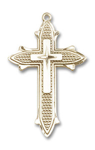 Cross On Cross Pendant - 14kt Gold 7/8 x 1/2 6058 Cross On Cross Pendant - 14kt Gold 7/8 x 1/2 6058
