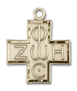 Light and Life Cross Pendant - 14kt Gold 1 3/8 x 1 1/4 6075 Light and Life Cross Pendant - 14kt Gold 1 3/8 x 1 1/4 6075