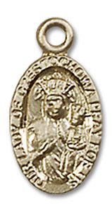 Our Lady of Czestochowa Medal Charm - 14kt Gold Oval Pendant 6091 Our Lady of Czestochowa Medal Charm - 14kt Gold Oval Pendant 6091