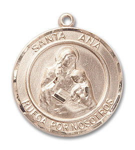 Santa Ana Medal - 14kt Gold Round Pendant 2 Sizes Santa Ana Medal - 14kt Gold Round Pendant 2 Sizes