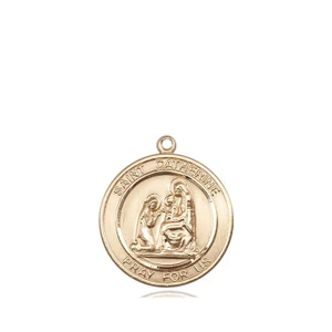 St. Catherine of Siena Medal - 14kt Gold Round Pendant