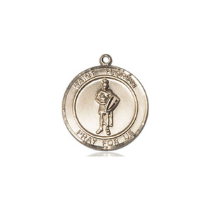 St. Florian Medal - 14kt Gold Round Pendant
