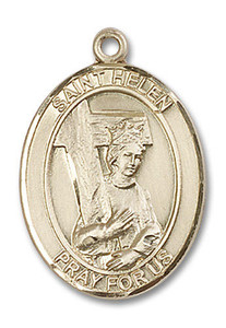 St Helen Medal - 14kt Gold Oval Pendant 3 Sizes