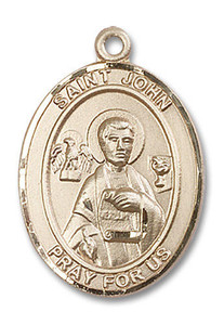 St John Medal - 14kt Gold Oval Pendant 3 Sizes St John Medal - 14kt Gold Oval Pendant 3 Sizes