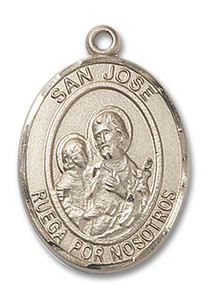 San Jose Medal - 14kt Gold Oval Pendant 2 Sizes San Jose Medal - 14kt Gold Oval Pendant 2 Sizes