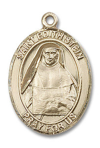 St Edith Stein Medal - 14kt Gold Oval Pendant 3 Sizes St Edith Stein Medal - 14kt Gold Oval Pendant 3 Sizes