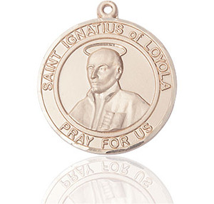 St. Ignatius of Loyola Medal - 14kt Gold Round Pendant St. Ignatius of Loyola Medal - 14kt Gold Round Pendant