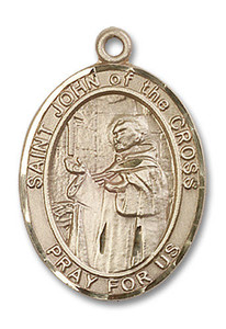 St John of The Cross Medal - 14kt Gold Oval Pendant 3 Sizes St John of The Cross Medal - 14kt Gold Oval Pendant 3 Sizes