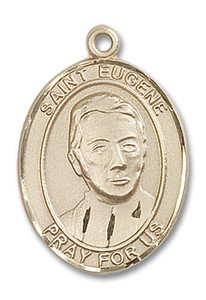 St Eugene De Mazenod Medal - 14kt Gold Oval Pendant 3 Sizes St Eugene De Mazenod Medal - 14kt Gold Oval Pendant 3 Sizes