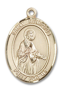 St Remigius Medal - 14kt Gold Oval Pendant 3 Sizes St Remigius Medal - 14kt Gold Oval Pendant 3 Sizes