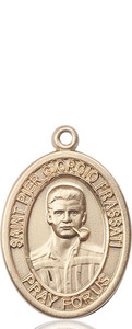 St. Pier Giorgio Frassati Medal - 14kt Gold Oval Pendant 3 Sizes St. Pier Giorgio Frassati Medal - 14kt Gold Oval Pendant 3 Sizes
