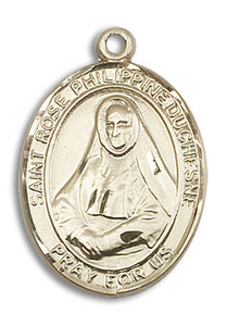 St Rose Philippine Duchesne Medal - 14kt Gold Oval Pendant 3 Sizes St Rose Philippine Duchesne Medal - 14kt Gold Oval Pendant 3 Sizes