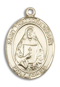 St Theodora Guerin Medal - 14kt Gold Oval Pendant 3 Sizes St Theodora Guerin Medal - 14kt Gold Oval Pendant 3 Sizes