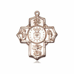 Large Air Force 5-Way Medal - 14kt Gold 1 1/4 x 1 Pendant 5790 Large Air Force 5-Way Medal - 14kt Gold 1 1/4 x 1 Pendant 5790