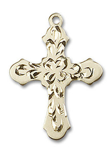 Embellished Cross Pendant - 14kt Gold 7/8 x 5/8 60363 Embellished Cross Pendant - 14kt Gold 7/8 x 5/8 60363