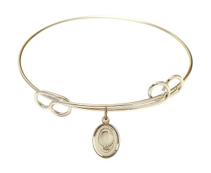 Baptism Double Loop Bangle Bracelet - Gold-Filled Charm