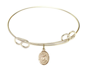 St Catherine Laboure Double Loop Bangle Bracelet - Gold-Filled Charm 9021GF St Catherine Laboure Double Loop Bangle Bracelet - Gold-Filled Charm 9021GF
