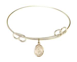 St Margaret Mary Alacoque Double Loop Bangle Bracelet - Gold-Filled Charm 9072GF St Margaret Mary Alacoque Double Loop Bangle Bracelet - Gold-Filled Charm 9072GF