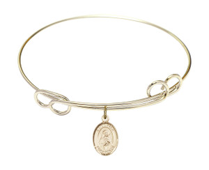 St Ritan of Cascia Double Loop Bangle Bracelet - Gold-Filled Charm 9094GF