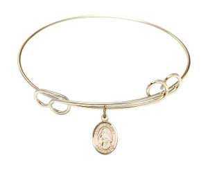 St Veronica Double Loop Bangle Bracelet - Gold-Filled Charm 9110GF