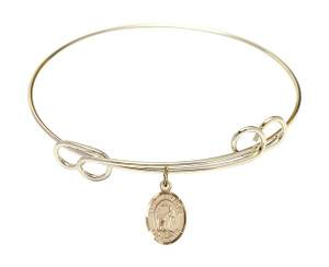 St Valentine of Rome Double Loop Bangle Bracelet - Gold-Filled Charm 9121GF
