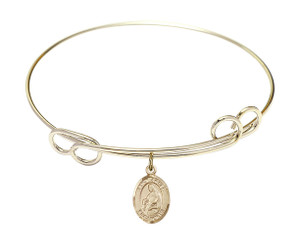 St Agnes of Rome Double Loop Bangle Bracelet - Gold-Filled Charm 9128GF St Agnes of Rome Double Loop Bangle Bracelet - Gold-Filled Charm 9128GF