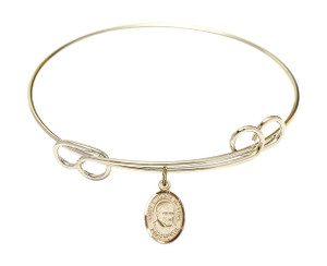 St Vincent De Paul Double Loop Bangle Bracelet - Gold-Filled Charm 9134GF St Vincent De Paul Double Loop Bangle Bracelet - Gold-Filled Charm 9134GF