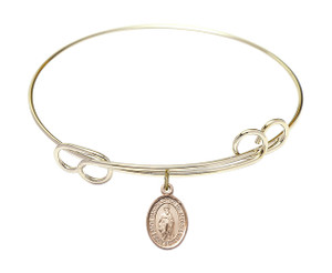 St Bartholomew The Apostle Double Loop Bangle Bracelet - Gold-Filled Charm 9238GF
