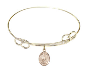 St Odilia Double Loop Bangle Bracelet - Gold-Filled Charm 9319GF