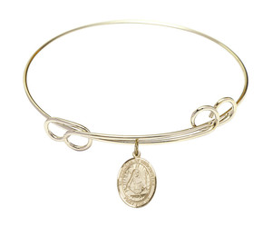 St Edburgan of Winchester Double Loop Bangle Bracelet - Gold-Filled Charm 9324GF St Edburgan of Winchester Double Loop Bangle Bracelet - Gold-Filled Charm 9324GF