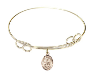 St Eustachius Double Loop Bangle Bracelet - Gold-Filled Charm 9356GF St Eustachius Double Loop Bangle Bracelet - Gold-Filled Charm 9356GF