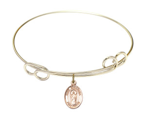 St Seraphina Double Loop Bangle Bracelet - Gold-Filled Charm 9405GF