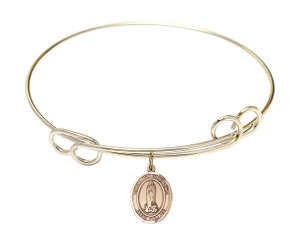 Our Lady of Kibeho Double Loop Bangle Bracelet - Gold-Filled Charm 9414GF Our Lady of Kibeho Double Loop Bangle Bracelet - Gold-Filled Charm 9414GF