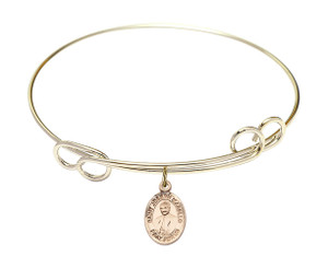 St Joseph Marello Double Loop Bangle Bracelet - Gold-Filled Charm 9430GF St Joseph Marello Double Loop Bangle Bracelet - Gold-Filled Charm 9430GF