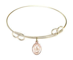St Medard of Noyon Double Loop Bangle Bracelet - Gold-Filled Charm 9444GF St Medard of Noyon Double Loop Bangle Bracelet - Gold-Filled Charm 9444GF