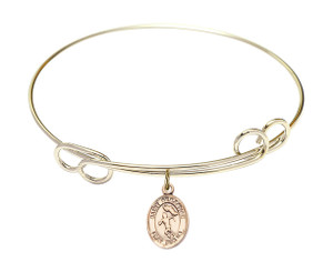 St Sebastian - Track And Field Double Loop Bangle Bracelet - Gold-Filled Charm 9610GF St Sebastian - Track And Field Double Loop Bangle Bracelet - Gold-Filled Charm 9610GF