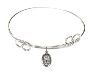 Miraculous Double Loop Bangle Bracelet - Sterling Silver Charm Miraculous Double Loop Bangle Bracelet - Sterling Silver Charm
