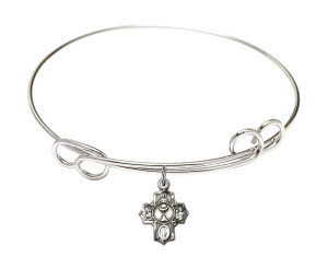 Communion 5-Way Double Loop Bangle Bracelet - Sterling Silver Charm Communion 5-Way Double Loop Bangle Bracelet - Sterling Silver Charm